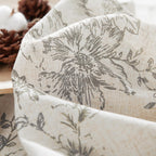 jinchan Vintage Floral Linen Curtains 54 Long for Living Room 2 Panels