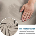 H.VERSAILTEX Rich Velvet Stretch 2 Piece Cover Chair Slipcover Sofa Cover Furniture Protector Couch Soft with Elastic Bottom Chair Couch Cover Width Up to 49 Inch (Chair, French Oak)