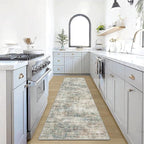 2'6''x8' Runner Rugs Washable Rug: Modern Abstract Hallway Runner Rug Indoor Soft Low Pile Thin Carpet Anti-Skid Non-Shedding Carpets for Kitchen, Entryway, Laundry, Bedroom - Multi Color