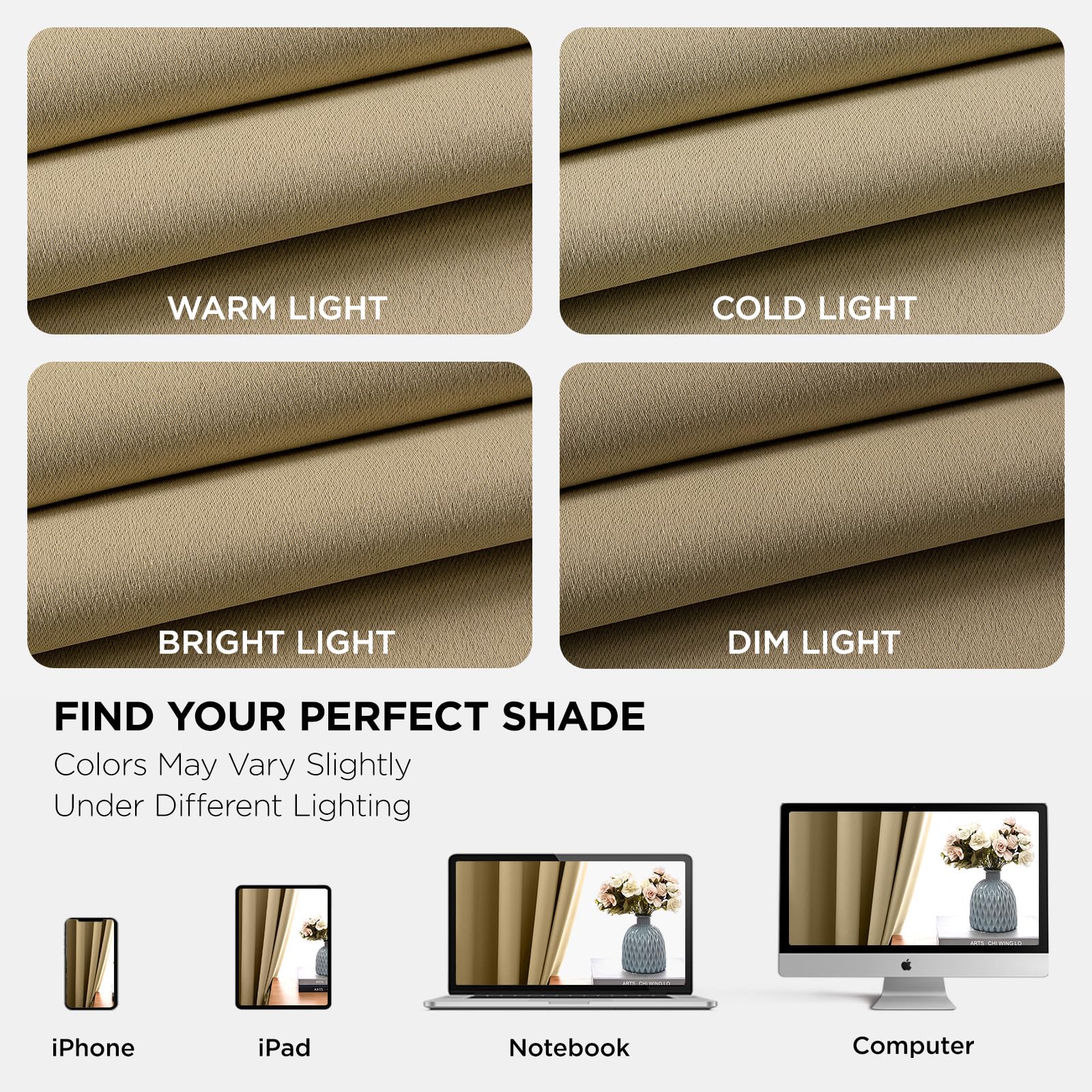 Joydeco Long Blackout Curtains for Bedroom 108 Inch 2 Panels with Grommet