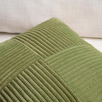 Fancy Homi 2 Packs Moss Green Decorative Throw Pillow Covers 16x16 Inch for Living Room Couch Bed, Rustic Farmhouse Boho Home Decor, Soft Corss Patchwork Corduroy Textured Square Cushion Case 40x40 cm