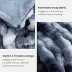 Cozy Bliss Faux Fur Throw Blanket for Couch, Fuzzy Soft Plush Thick Bubble Blanket for Sofa Bedroom Living Room, 50 * 60 Inches Tie-dye Blue