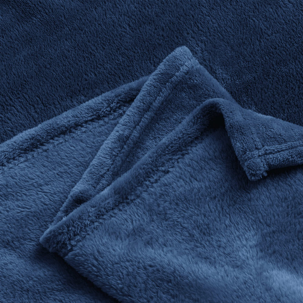 BEDELITE Fleece Blanket Soft Plush King Size Bed Blanket Navy 108"x90"