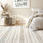 Nakagishi Area Rugs 9x12 Living Room Rug: Washable Boho Large Neutral Modern Soft Stain Resistant Indoor Floor Non-Slip Moroccan Carpet for Bedroom Nursery Kids Playroom Office Dining Room- Colorful