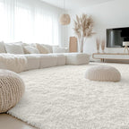 OLANLY 8x11 Machine Washable Large Area Rugs for Living Room, Bedroom, Soft Fluffy Shaggy Bedside Rug, Indoor Floor Carpet for Kids Girls and Boys, Dorms, Nursery, Home Decor Aesthetic, Ivory