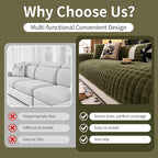 Velvet Couch Cover, Washable Sectional Sofa Cover, Anti Slip Sofa Slipcover for 3 Cushion Couch Sofa L Shaped Armrest Backrest, Furniture Protector Covers for Pets Kids(1PC, Green, 28"×28")