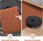 KOZYFLY Runners for Hallways 2x7 ft Washable Kitchen Runner Non Slip Rubber Backed Hall Runners Cotton Entryway Runner Rugs Floor Carpet for Indoor Backdoor Bedroom Kitchen, Orange/Tan