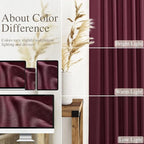Nanspring Burgundy Linen Curtains for Living Room 105 Inches Long Light Filtering Semi Sheer Curtain Back Tab Vintage Boho Decor Elegant Luxury Drapes for Bedroom Dinner Room 52x105, 2 Panels