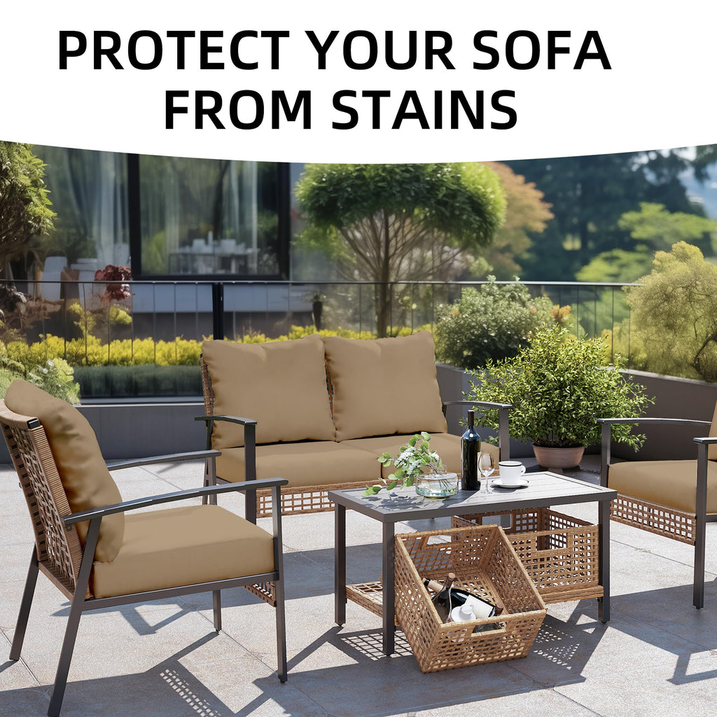 SUKAIKEQA 8PCS Patio Cushion Covers.Patio Furniture Couch SeatSlipcovers