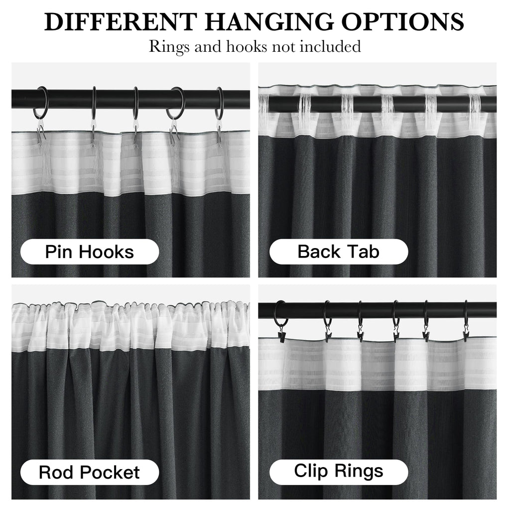 RYB HOME Velvet Curtains 102 inches Long, Extra Long High Ceiling Curtains