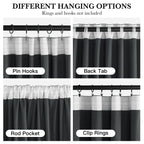 RYB HOME Velvet Curtains 102 inches Long, Extra Long High Ceiling Curtains