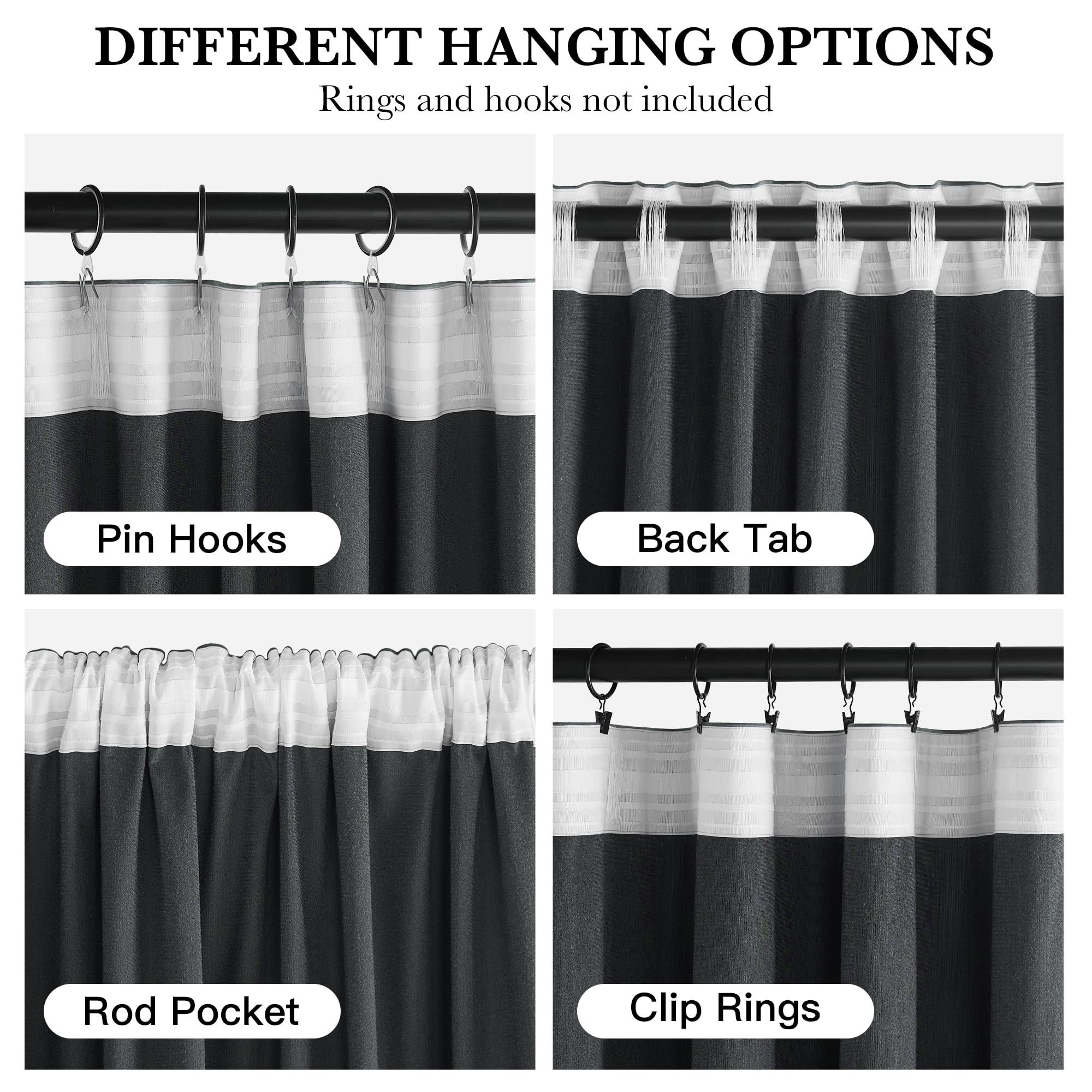 RYB HOME Velvet Curtains 102 inches Long, Extra Long High Ceiling Curtains