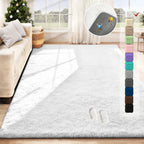 5x7 Area Rug for Living Room: Fluffy Shag Soft Washable Rugs Fuzzy Plush Indoor Carpet for Bedroom Nursery Playroom Dorm Kids Girls Boys Room (White, 5'x7')