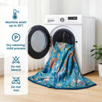 MSGKV Boho Throw Blanket 50"x60" 100% Cotton Floral Bird Throw for Couch