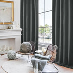 Deconovo Blackout Curtains, Thermal Insulated, W42 x L72 2 Panels, Back Tab, Machine Washable, Room-Darkening Drapes for Bedroom/Living Room Dark Grey