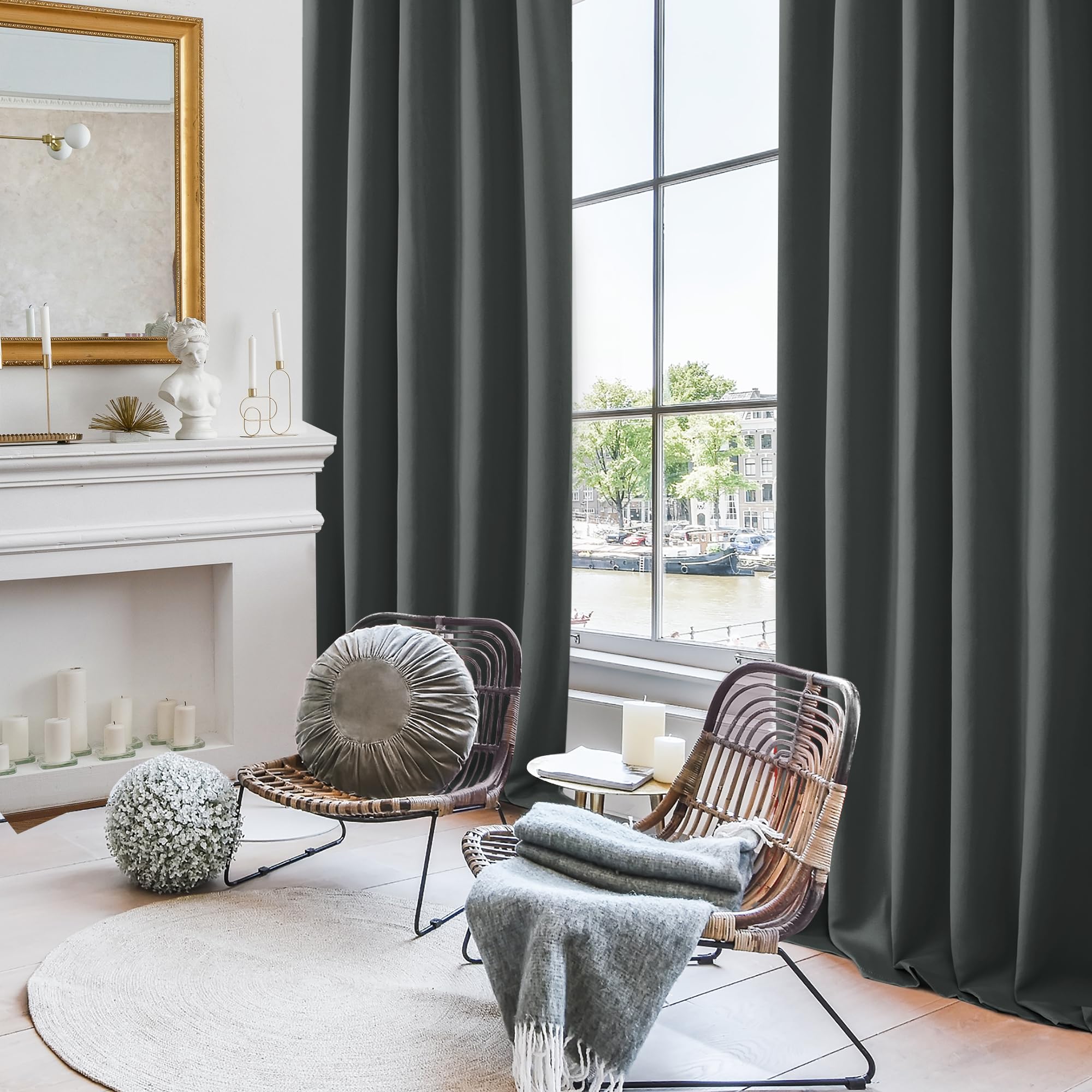 Deconovo Blackout Curtains for Bedroom, Living Room Curtains 84 Inches Long