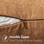 MIULEE Soft Chenille Euro Throw Pillow Covers Brown 24x24 Inch Pack of 2