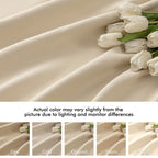 MIULEE Cream Beige Back Tab Blackout Curtains 52x63 Inches Long 2 Panel Set