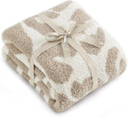 Bedsure Leopard Throw Blanket for Couch, Cheetah Print Knit Fall Gifts Blanket - Super Soft, Cozy & Warm, GentleSoft, Breathable & Lightweight for Bedding Sofa, Khaki, 50x60 Inches