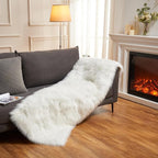 EasyJoy Ultra Soft Fluffy Rugs Faux Fur Rug Chair Cover Seat Pad Fuzzy Area Rug (White, 2x6 ft Rectangle)