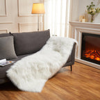 EasyJoy Ultra Soft Fluffy Rugs Faux Fur Rug Chair Cover Seat Pad Fuzzy Area Rug (White, 2x6 ft Rectangle)