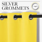 NICETOWN Window Curtain Panels, Thermal Insulated Solid Grommet Draperies/Drapes for Basement (Bright Yellow, 1 Pair, 34 by 54-inch)
