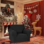 KEKUOU Stretch Chair Sofa Slipcover, Single Couch Cover,Black