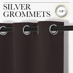 NICETOWN Triple Weave Microfiber Energy Saving Thermal Insulated Solid Grommet Blackout Curtains for Bedroom (2 Panels, 42 inches by 63 Inch, Toffee Brown)