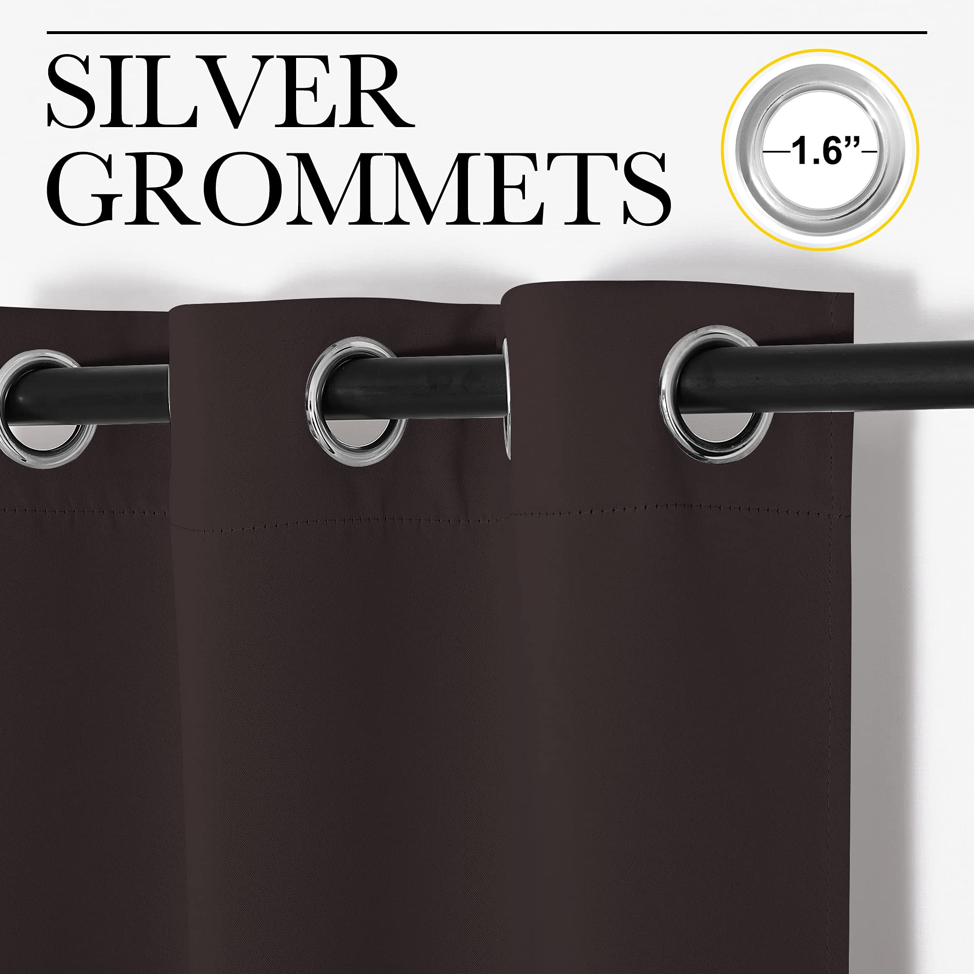 NICETOWN Blackout Curtain Panels for Bedroom Window, Triple Weave Microfiber Energy Saving Thermal Insulated Blackout Draperies and Drapes(2 PCs, 55 inches by 68 inches Each Panel, Toffee Brown)