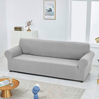 Joccun Stretch Loveseat Couch Cover Slipcover, 1-Piece Sofa Cover for 2 Cushion Couch Spandex Jacquard Washable Furniture Protector Cover for Living Room,Kids,Pets（Loveseat,Silver）