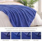 Exclusivo Mezcla Fleece Throw Blanket for Couch, Extra Large Fuzzy Cobalt Blue Bed Blankets, Soft Cozy Plush Sofa Throws for All Seasons, 50x70 Inches