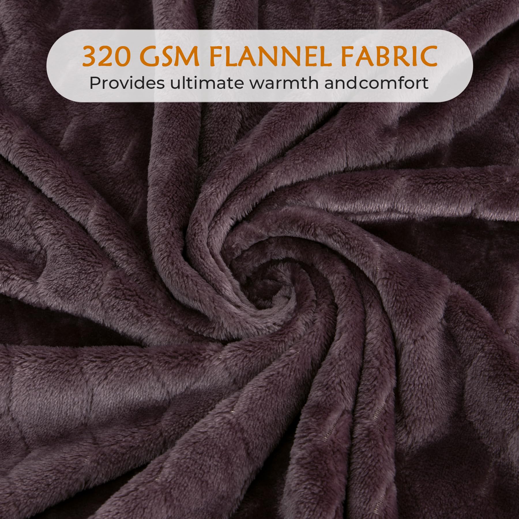 TOONOW Fleece Blanket Super Soft Cozy Throw Blanket 50" x 60", Lightweight Fuzzy Comfy Textured Flannel Blanket Warm Plush Throw Blankets for Couch, Sofa, Bed, Purple
