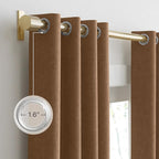NICETOWN 100% Absolutely Blackout Linen Curtains for Bedroom Living Room, Gold Brown, 52" Wide, 2 Pieces, Privacy Vertical Thermal Insulated Window Drapes 84 inch Long for Shift Workers