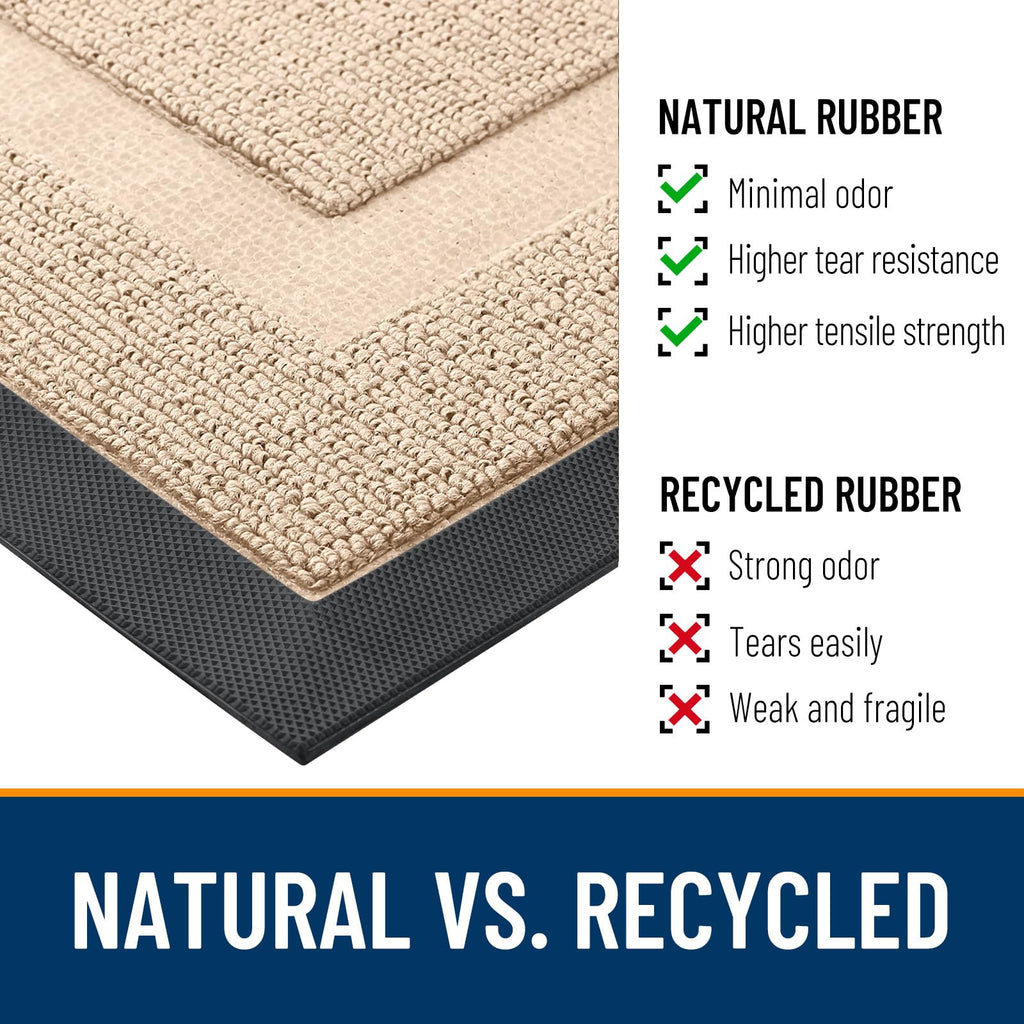 OLANLY Front Door Mat Outside 33x21, All-Season Heavy-Duty Rubber Doormat