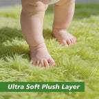 6x9 Fluffy Area Rug for Living Room,Shag Area Rugs for Bedroom,Grass Green Soft Fuzzy Rug Non-Shedding Indoor Plush Carpet for Kids Bedroom Nursery Dorm Home Decor