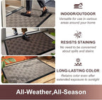Mibao Front Door Mat, Heavy Duty Durable Welcome Mat for Outdoor Indoor, Dirt Trapper Waterproof Super Absorbent Door Mat for Entryway Outside Patio Porch, 35.5" x 24", Beige