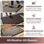 Mibao Front Door Mat Outdoor Entrance, 47" x 24" Heavy Duty Welcome Mat for Outdoor and Indoor, Waterproof Dirt Trapper Doormat, Super Absorbent Indoor Entryway Mat for Patio & Porch - Beige