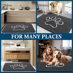 OLANLY Dog Door Mat for Muddy Paws 32x20, Paw Print Design Chenille Mud Mat