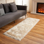 EasyJoy Ultra Soft Fluffy Rugs Faux Fur Rug Chair Cover Seat Pad Fuzzy Area Rug (Beige, 2x6 ft Rectangle)