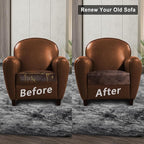 Leather Look Couch Cushion Covers Sofa Seat Slipcovers Sets Couches Furniture Protector for Sectional Armchair Loveseat Pets Kids Stretch Spandex Fabric (1 Cushion Armchair, Brown)
