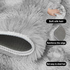 Large Area 8x10ft Carpet Tie-Dyed Grey Washable and Fluffy for Girls' Bedroom Bedside Rug