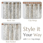 jinchan Vintage Floral Linen Curtains 54 Long for Living Room 2 Panels