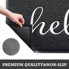 Black Door Mat Welcome Mats Outdoor Indoor Doormat for Entryway Floor Mat