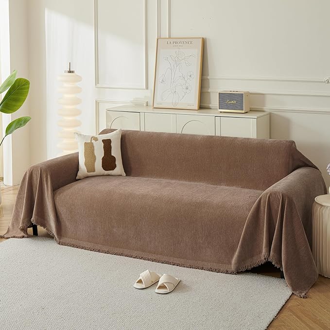 KaviKon Couch Cover for Sofa, Boho Sofa Covers Washable 4 Cushion for Dogs