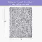 Bigacogo Chunky Knit Throw Blanket for Couch, 40x60 inches, 100% Hand Knitted with Thick Jumbo Chenille Yarn, Cozy Soft Large Rope Knot Cable Crochet Blankets for Sofa Bed Living Room, Light Grey