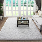 Ophanie 5x8 White Rugs for Living Room, Fluffy Fuzzy Plush Soft Carpets, Shaggy Area Rugs for Bedroom, Carpet for Dorm Nursery Home Decor Aesthetic with Over 99 pcs Pile fibers