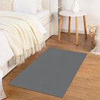 KOZYFLY Indoor Door Mat 2x3 ft Small Area Rugs Washable Front Door Mat Non Slip Rubber Backed Entryway Rug Cotton Entrance Doormat for Front Porch Bathroom Kitchen Bedroom, Grey/Dark Grey