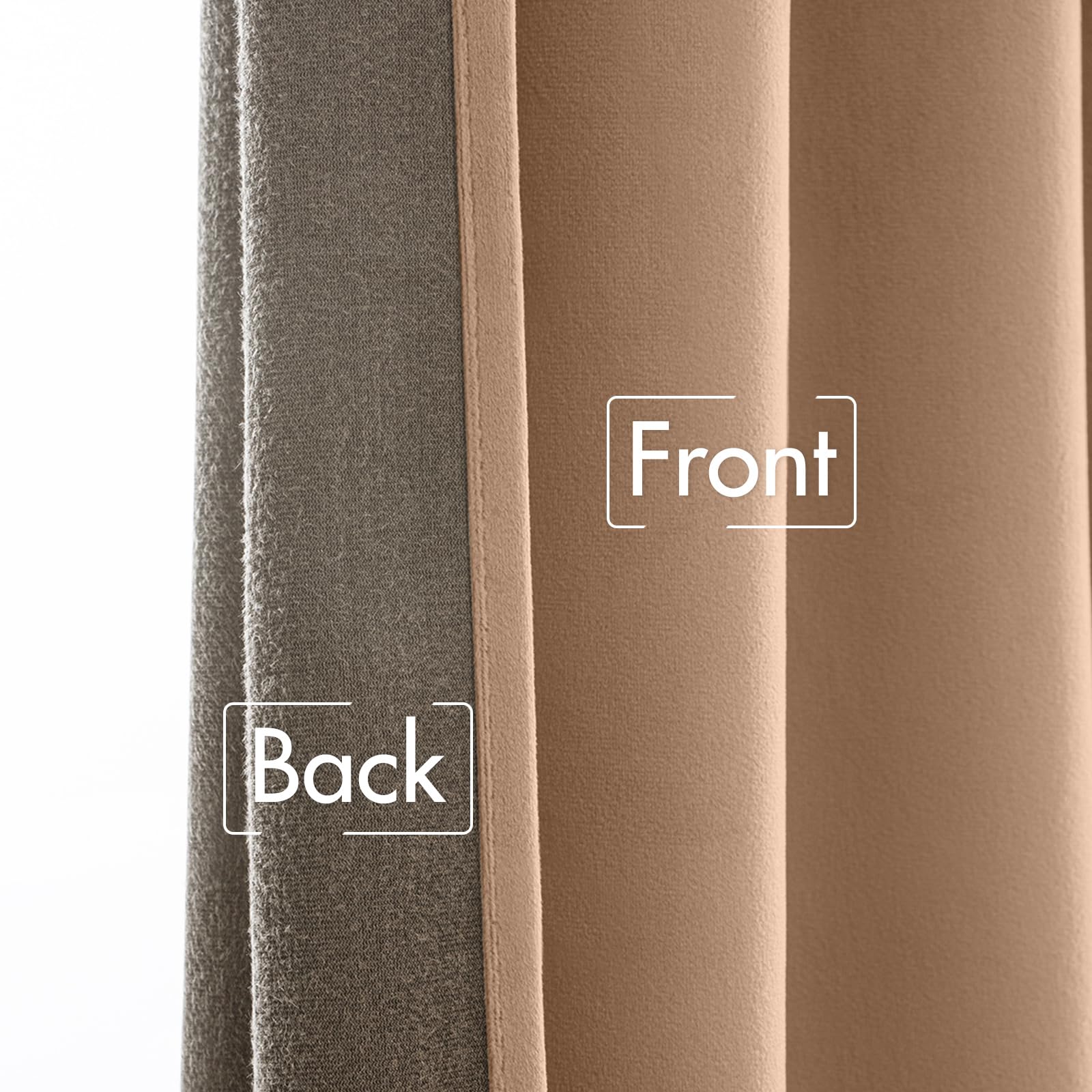 MIULEE Blush Beige Velvet Curtains 52x90 inches Luxury Blackout Curtains