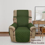 Recliner Chair Covers Reversible Sofa Cover Couch Cover for Pets Lazy Boy Furniture Protector(28''Recliner,Huntergreen/Sage)