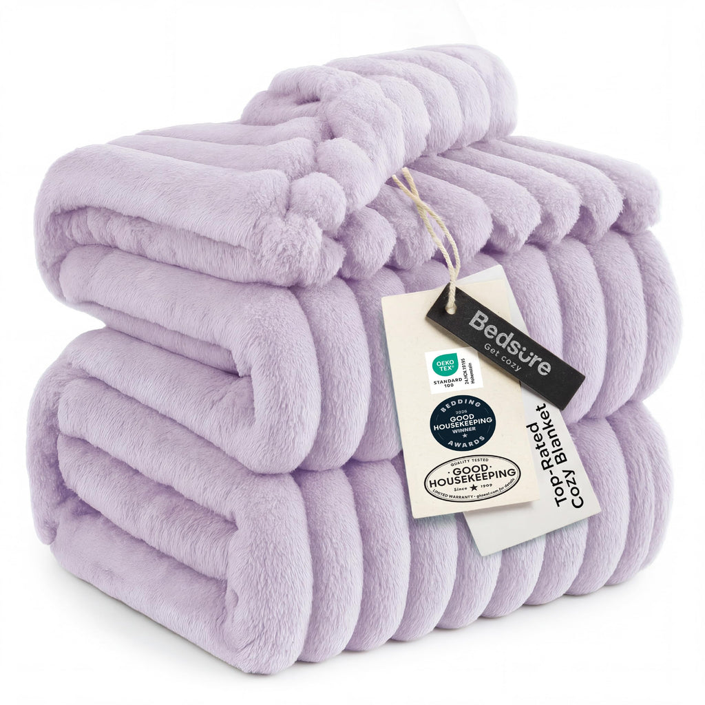 Bedsure Soft King Size Blankets for Bed Beige 108"x90"